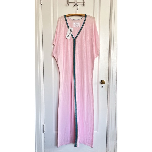pitusa • Pima Abaya maxi dress Light Pink kaftan cover up caftan embroidered - Picture 2 of 13